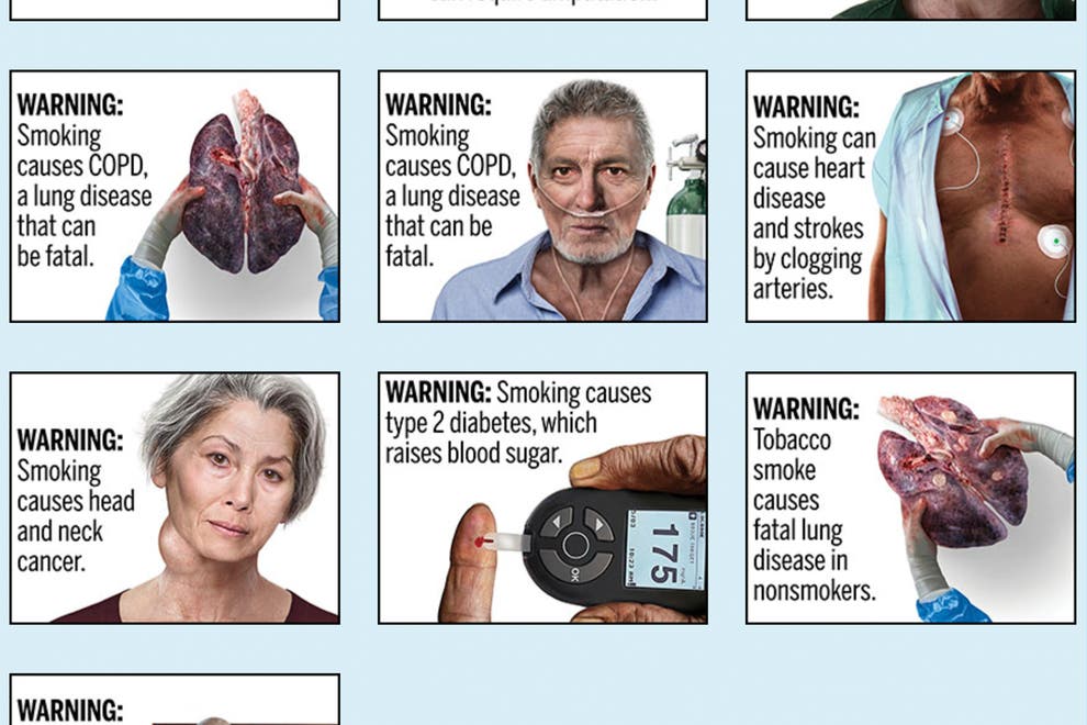Устрашающие предупреждения на пачках сигарет