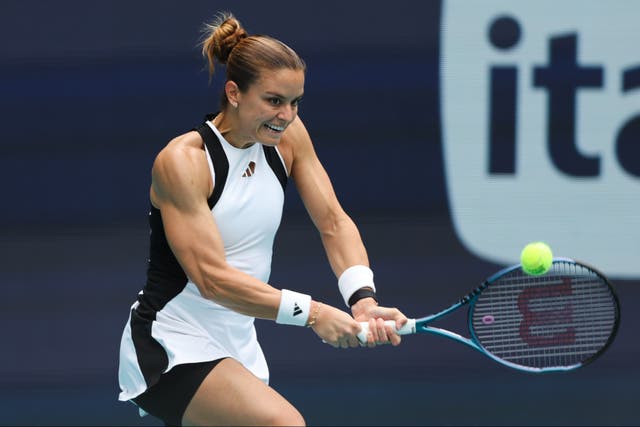 <p>Maria Sakkari was dominant in a victory over Yuan Yue </p>