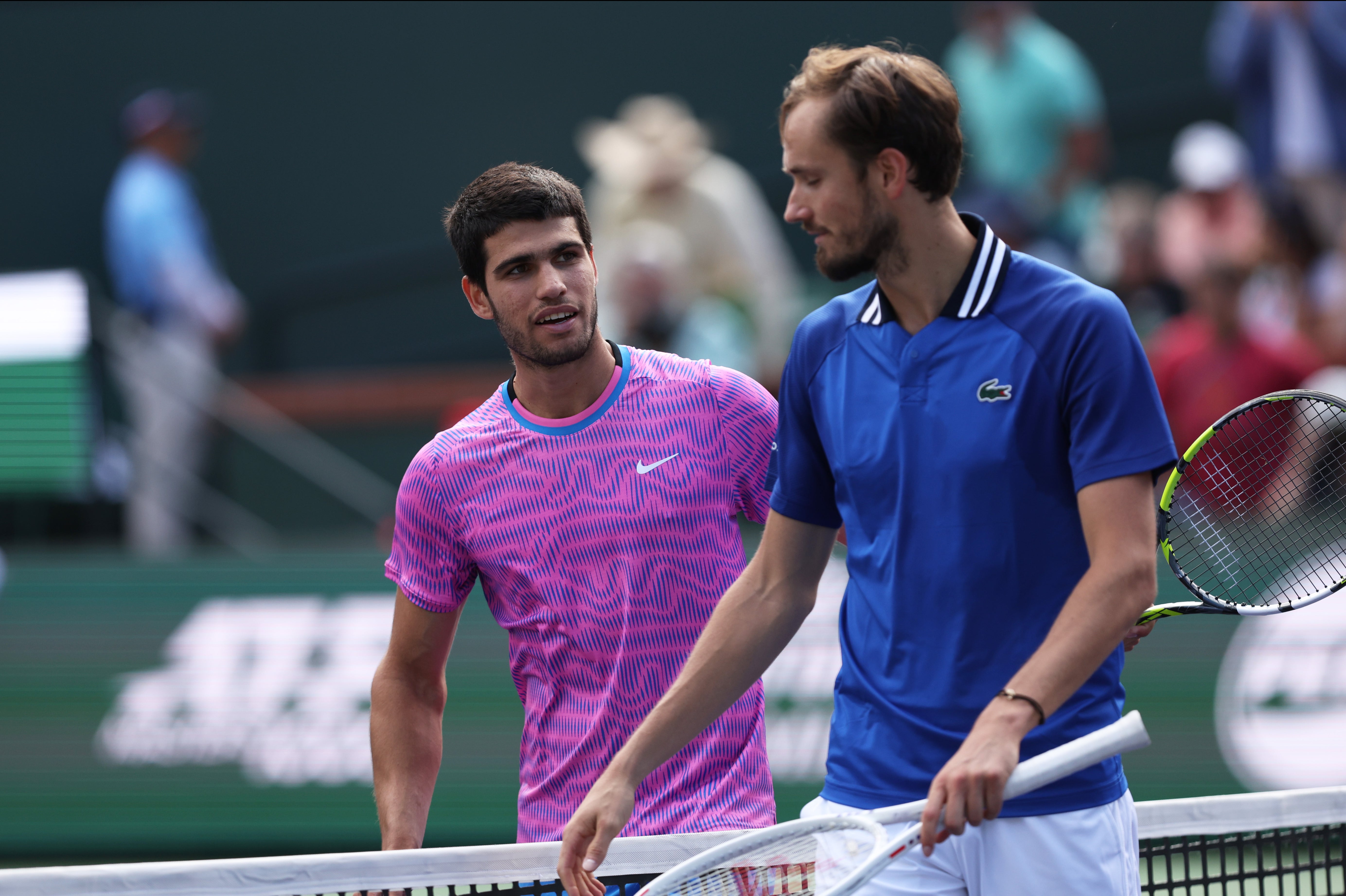 Daniil Medvedev was beaten by Carlos Alcaraz in the Indian Wells final last week