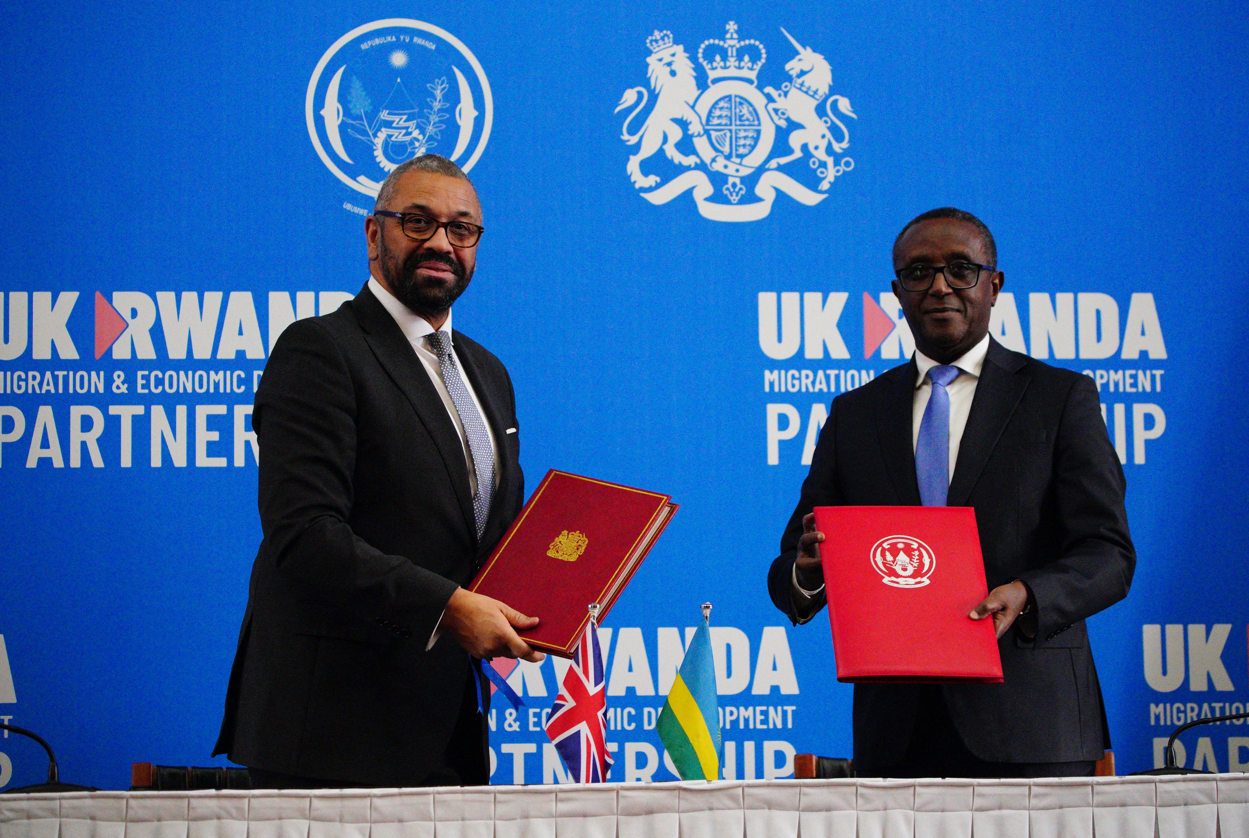 Home secretary James Cleverlyand Rwanda's foreign minister Vincent Biruta signed a new treaty in Kigali in December
