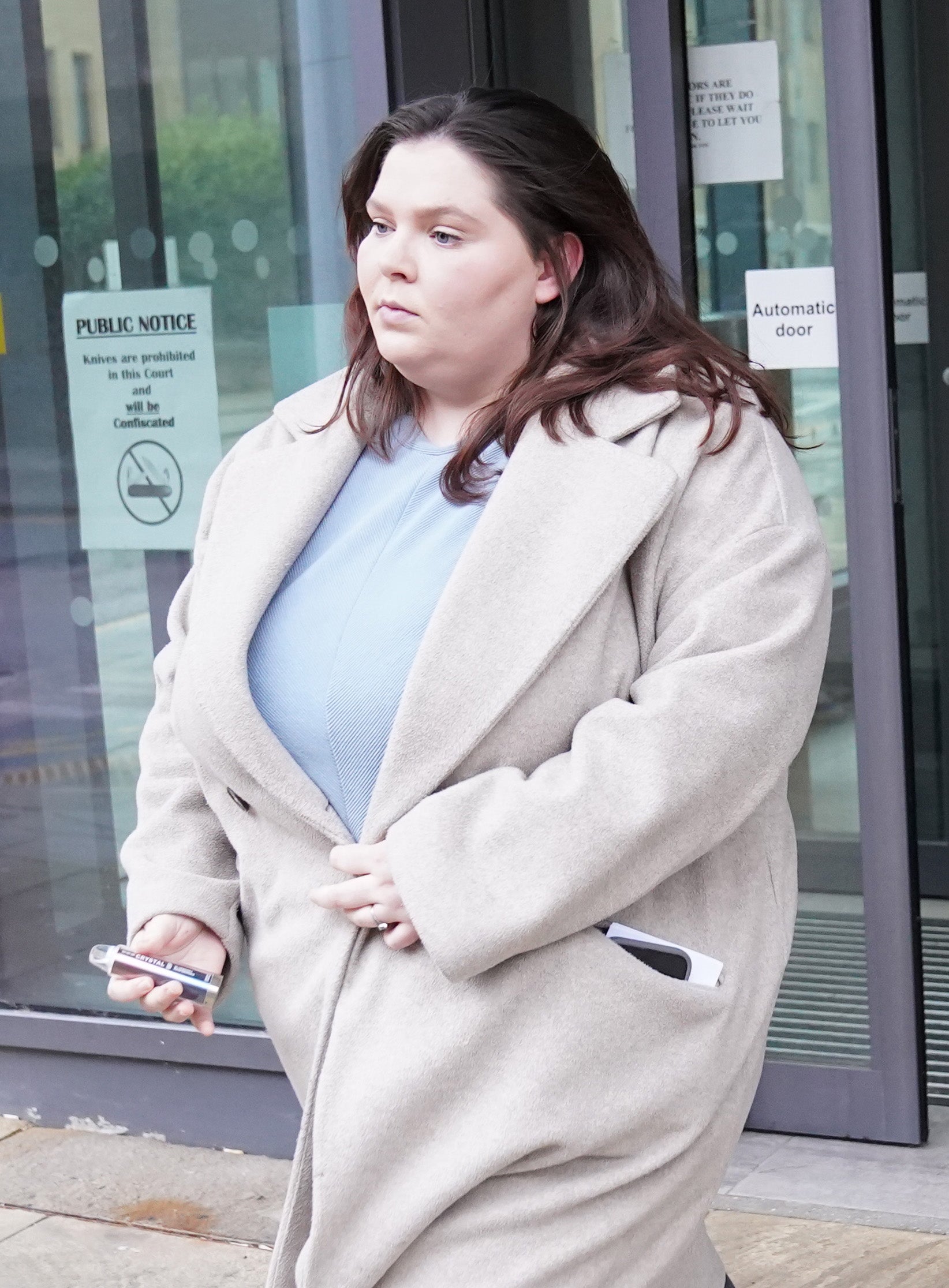 Ellie Baxter pictured leaving court after D’Wit was jailed for life