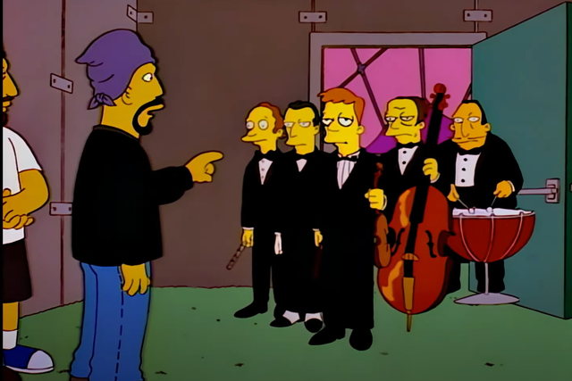 <p>A still from the episode of The Simpsons featuring Cypress Hill</p>
