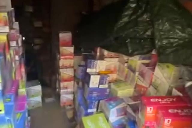 <p>Illegal vapes with a street value of nearly £50,000 have been found in a disused Second World War bunker in a Swanseagarden</p>