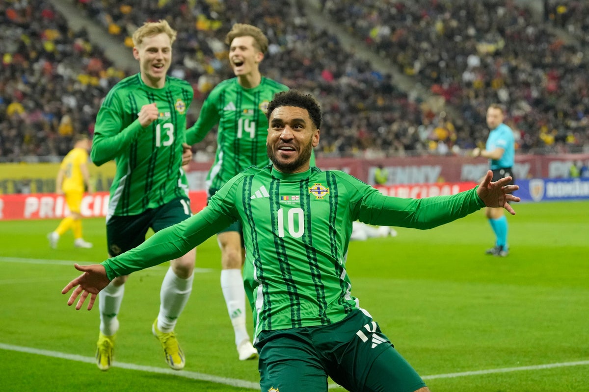 Jamie Reid’s debut goal helps Northern Ireland earn encouraging draw in Romania