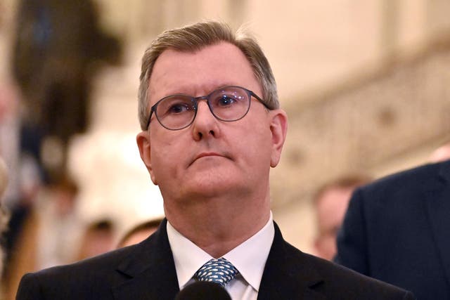 <p>DUP leader Sir Jeffrey Donaldson has previously spoken about receiving threats (Oliver McVeigh/PA)</p>