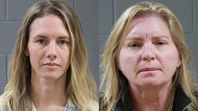 The mugshots of Ruby Franke (left) and Jodi Hildebrandt (right). Both were convicted of child abuse