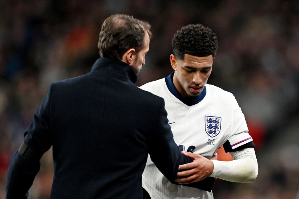 There was frustration for Southgate and Jude Bellingham at Wembley