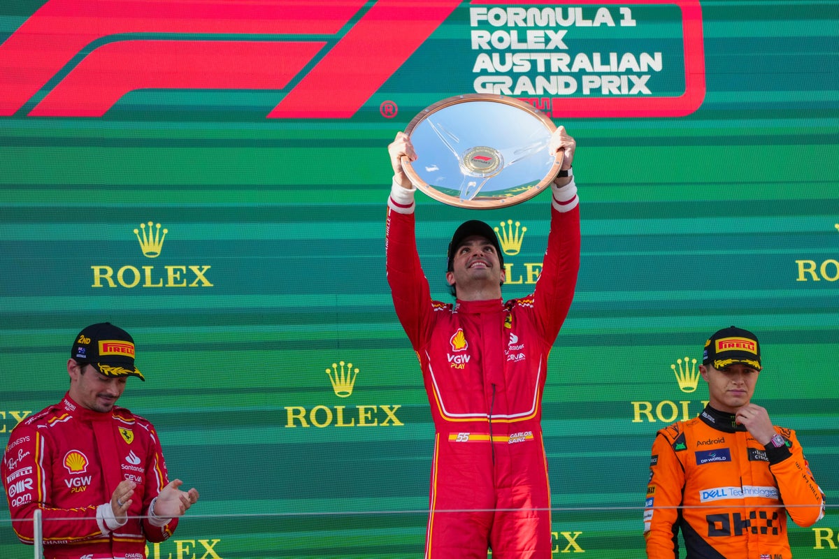 Ferrari’s Carlos Sainz wins Australian Grand Prix after Max Verstappen retires
