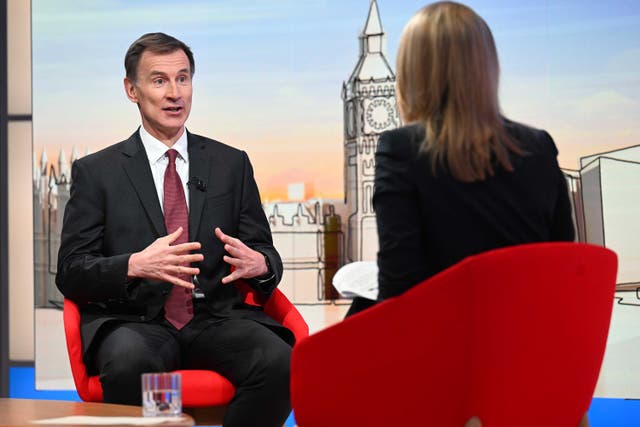 <p>Jeremy Hunt refused to commit to compensation for Waspi women when questioned on the BBC</p>