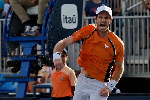 <p>Andy Murray at the Miami Open</p>