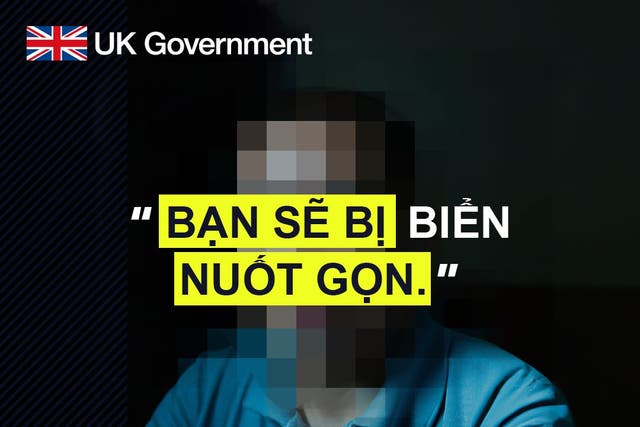 <p>A social media campaign has been launched in Vietnam to deter migrants from coming to the UK illegally (Home Office/PA)</p>