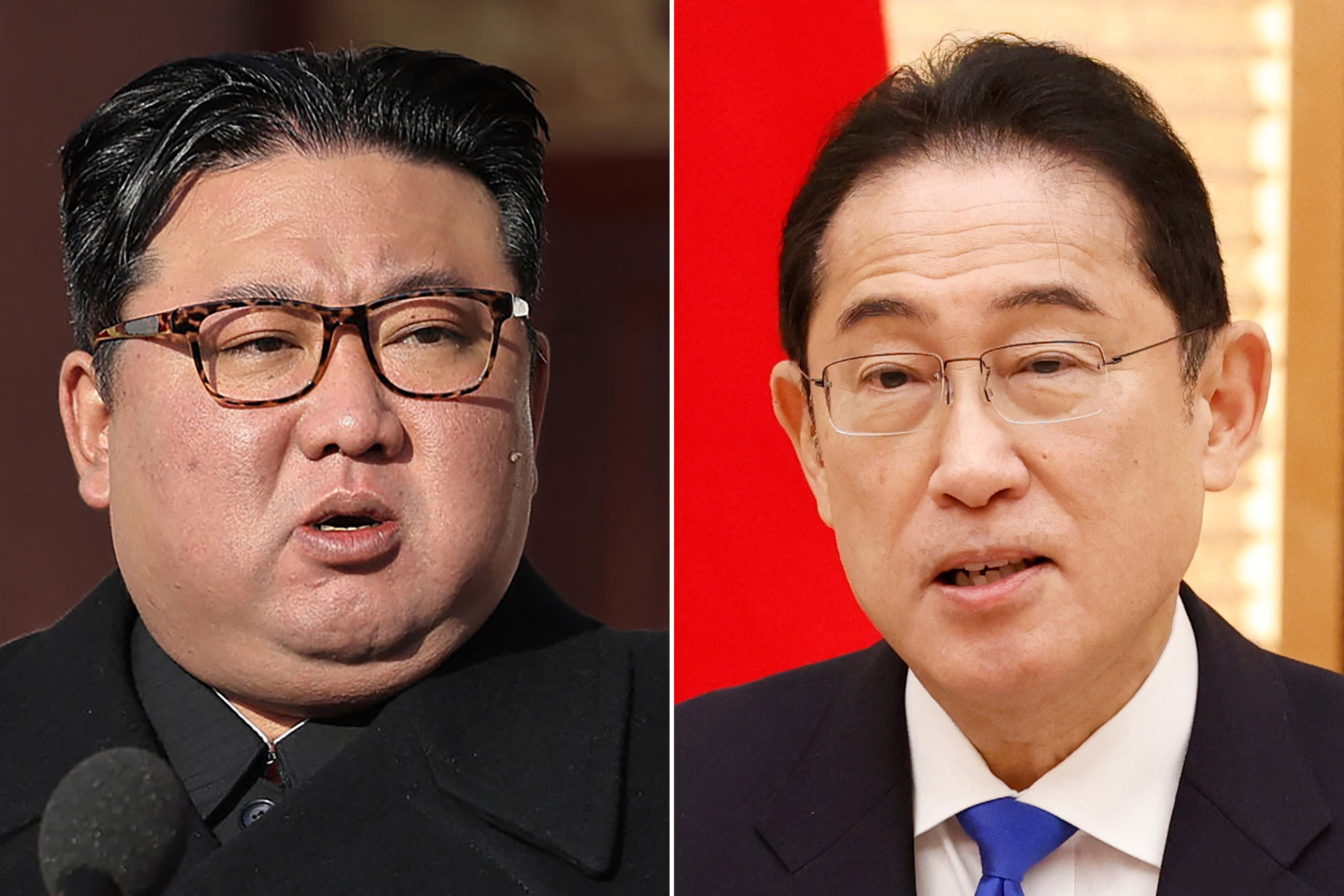Japan’s Kishida (right) has previously said a summit with Kim Jong-un is essential to improve relations in the region
