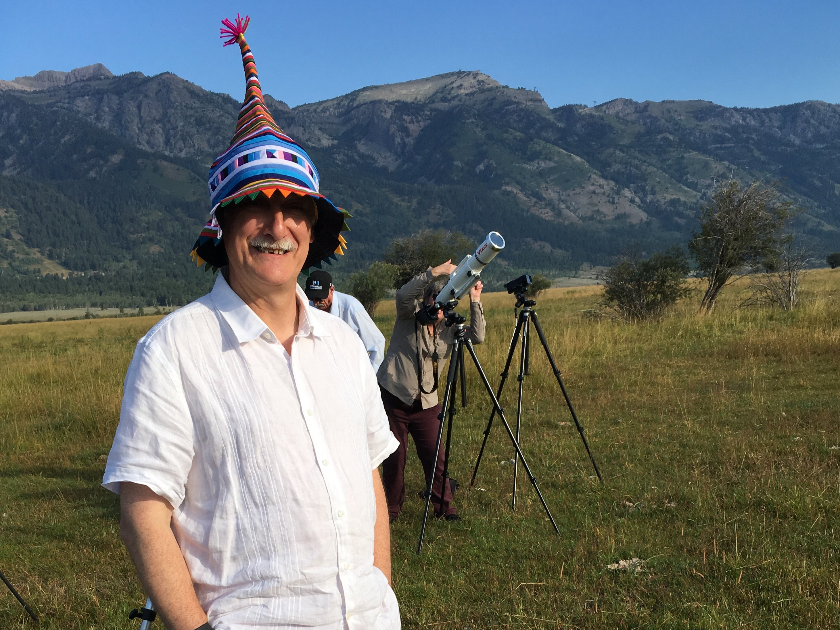 Star guest: Dr John Mason, astronomer and eclipse guru, in Wyoming in 2017 – awaiting that year’s total solar eclipse