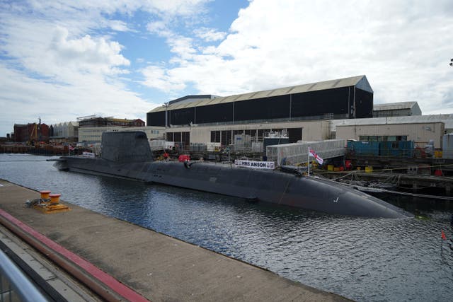 Rishi Sunak is set to visit Barrow-in-Furniss, home of Britain’s nuclear submarine programme (Peter Byrne/PA)