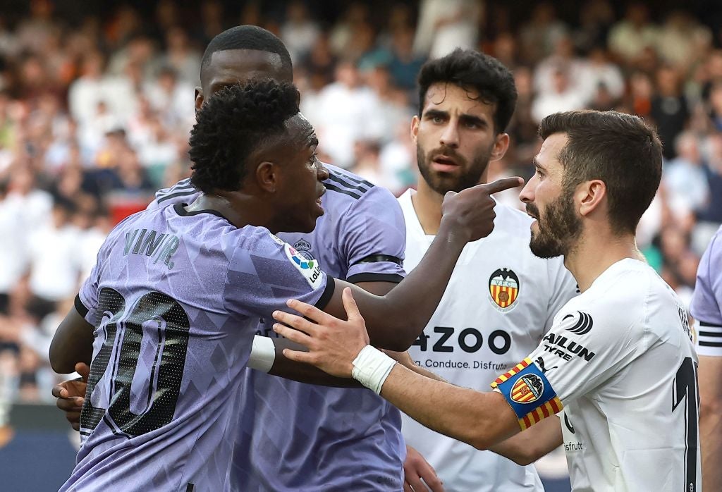 Vinicius after being abused at Valencia last season