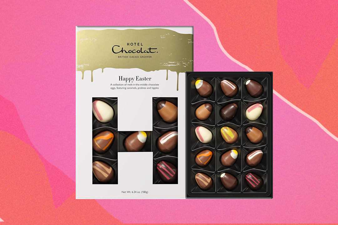 The chocolate box features 10 different flavours of egg