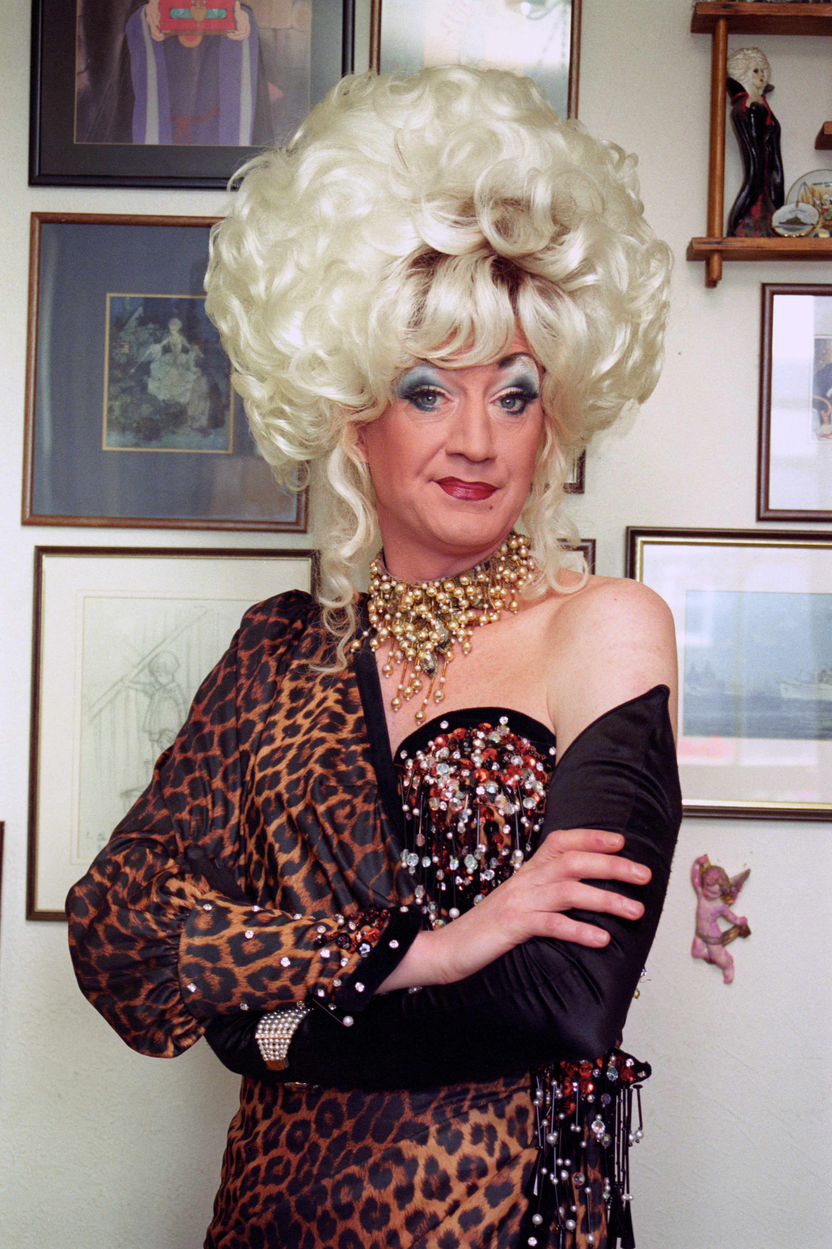 Alter ego: O’Grady in character as Lily Savage, complete with trademark blonde wig