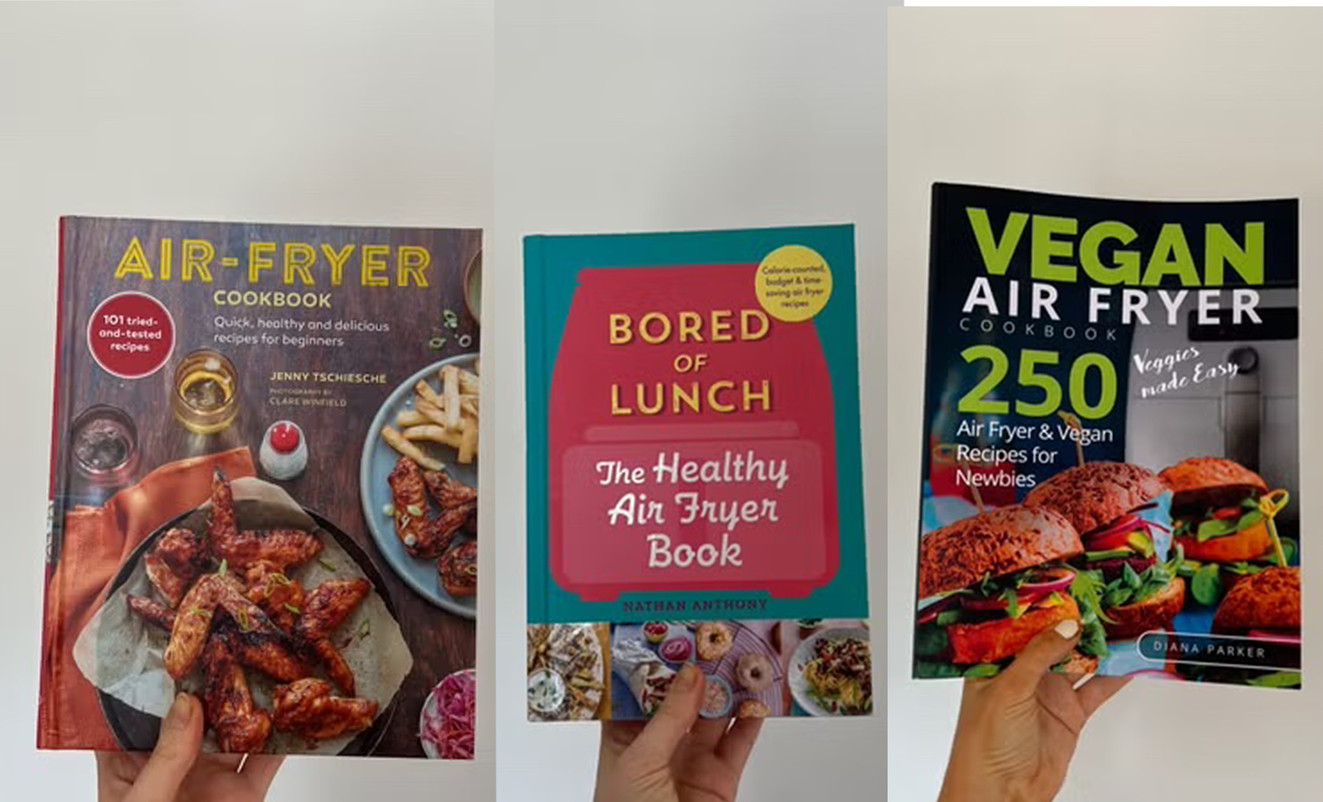 A selection of the air fryer cookbooks we tested