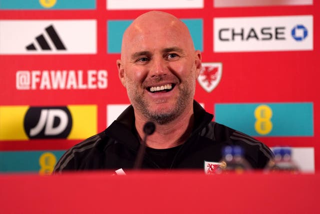 <p>Wales manager Rob Page was in relaxed mood ahead of the Euro 2024 play-off final against Poland (Nick Potts/PA)</p>