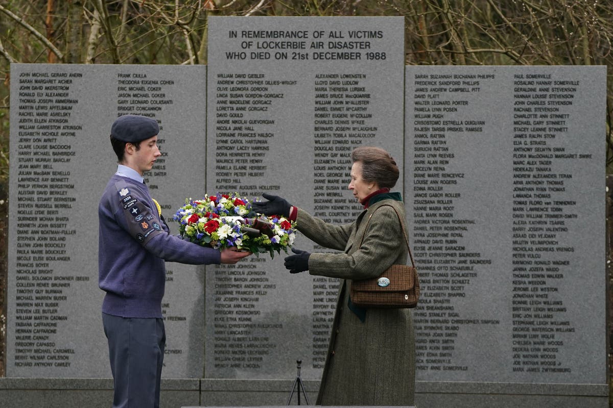 Princess Royal lays wreath in remembrance of those killed in Lockerbie bombing