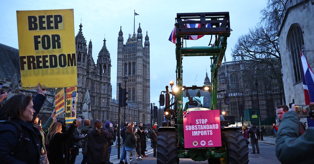Farmers ride tractors into central London in major protest over trade deals  | The Independent