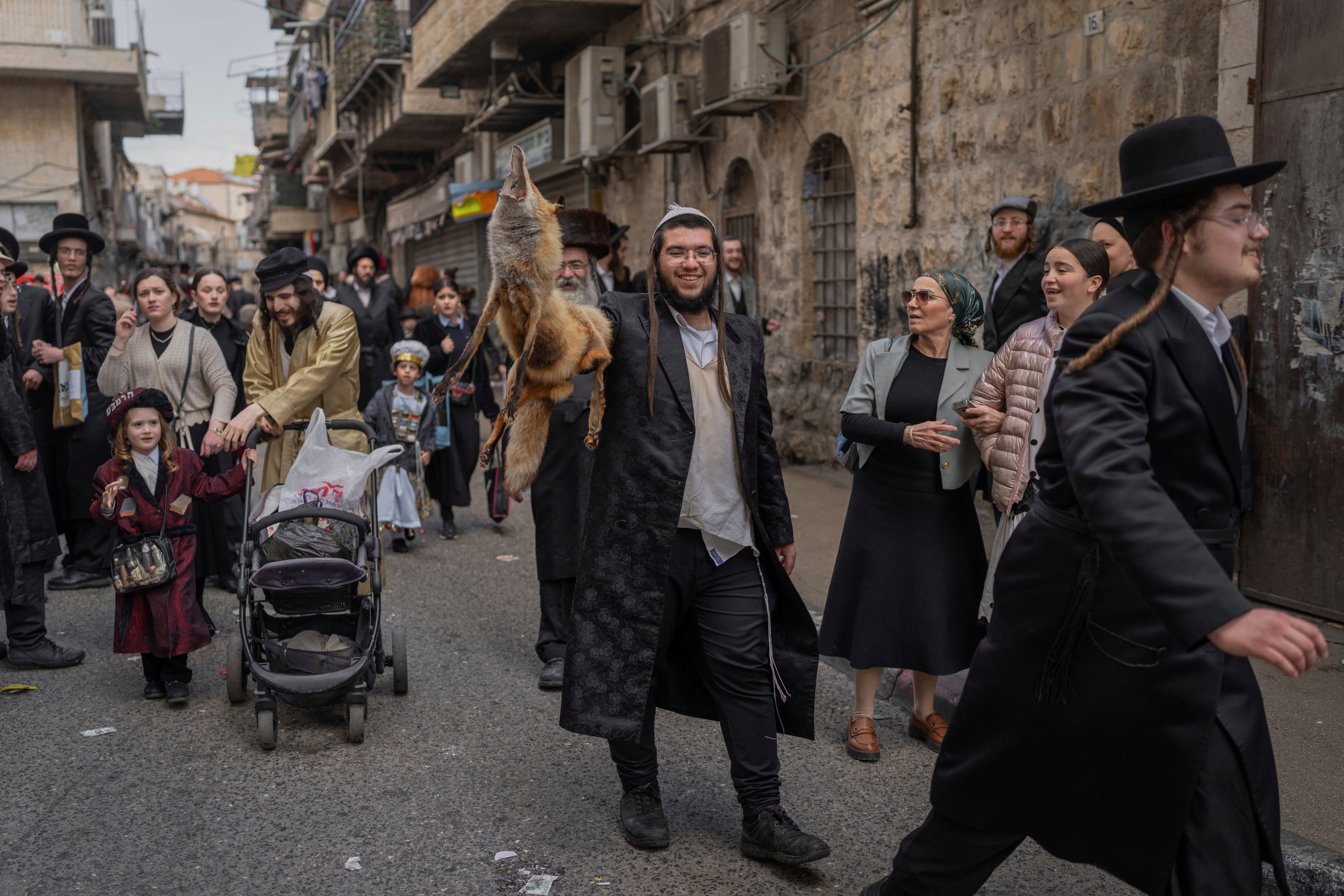 APTOPIX Israel Purim