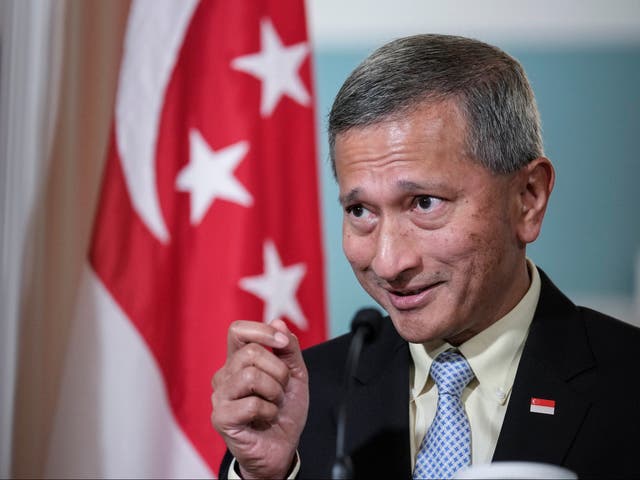 <p>File: Singapore foreign minister Vivian Balakrishnan was on a tour to the Middle East recently delivering aid to Gaza and criticising Israel’s actions during stops, including Qatar and Jordan</p>