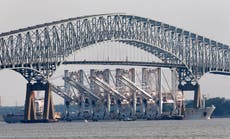 Francis Scott Key Bridge in Baltimore collapses after ship struck it, sending vehicles into water