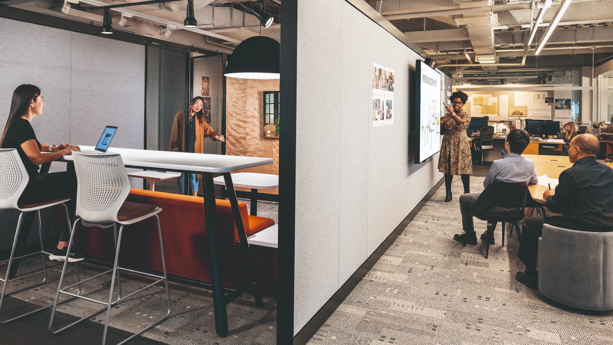 You choose: While easy reconfiguration of furnishings and spaces allows teams to modify their work points quickly, larger-scale redesign can occur seamlessly overnight or at weekends