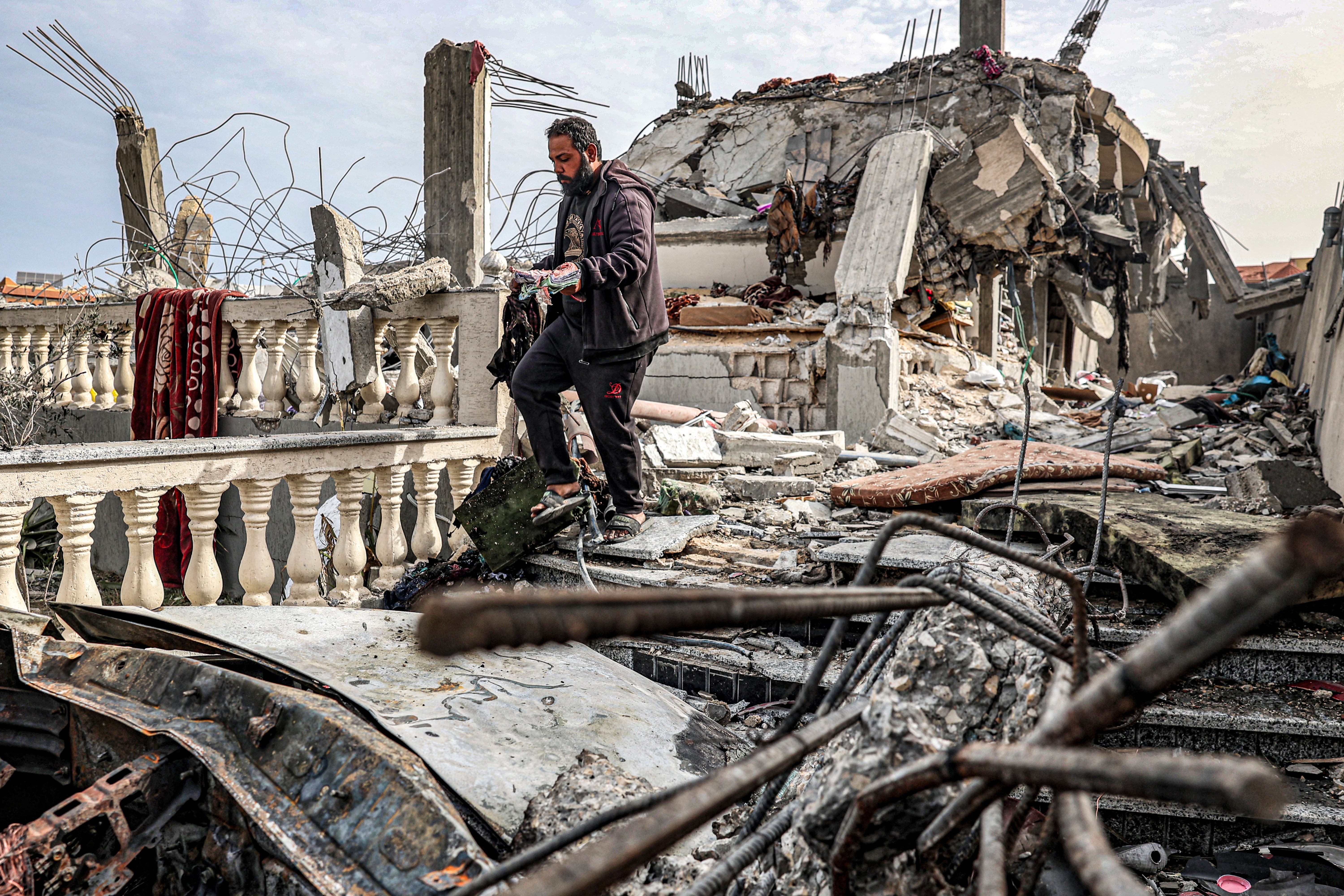 The aftermath of an Israeli airstrike on Rafah on Tuesday