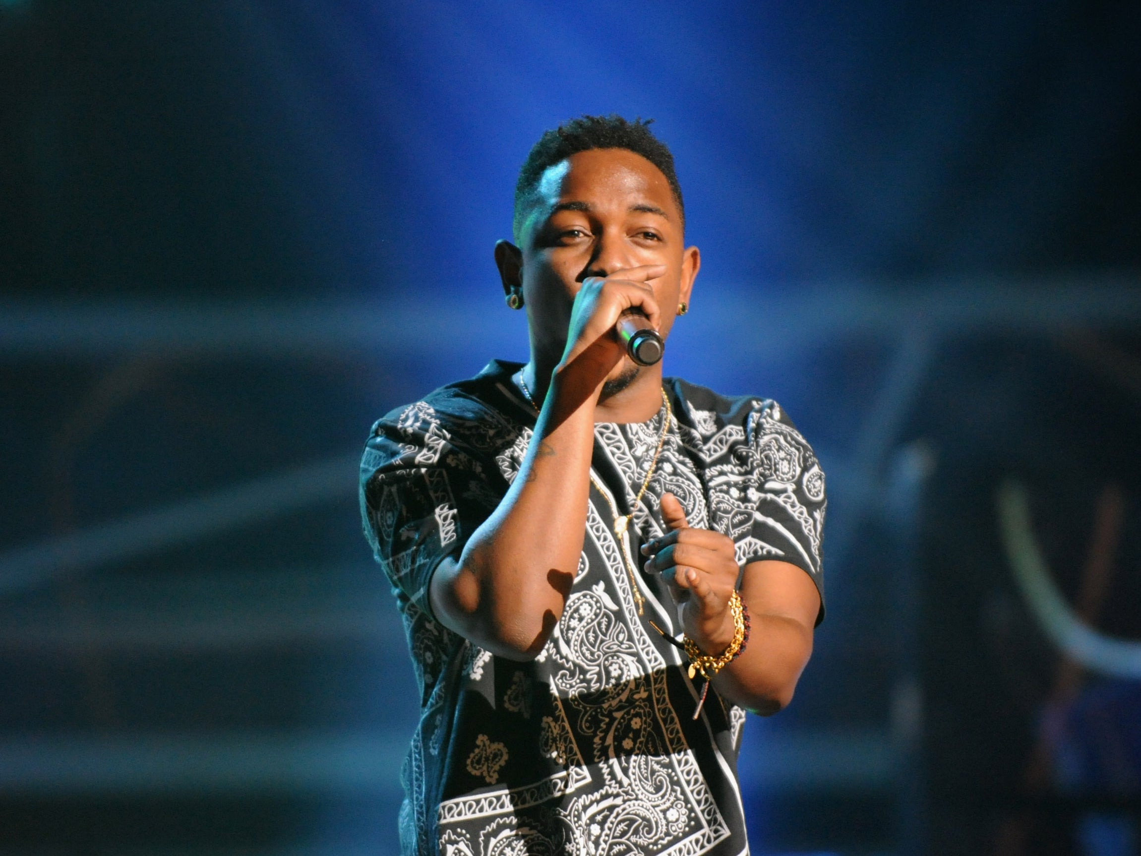 Kendrick Lamar performing at the BET Hip Hop Awards in 2012