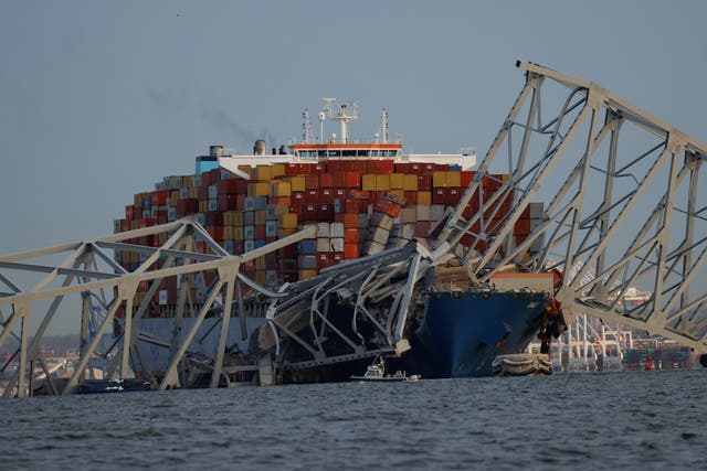 <p>Cargo ship reportedly ‘lost propulsion’ before crashing into the bridge  </p>