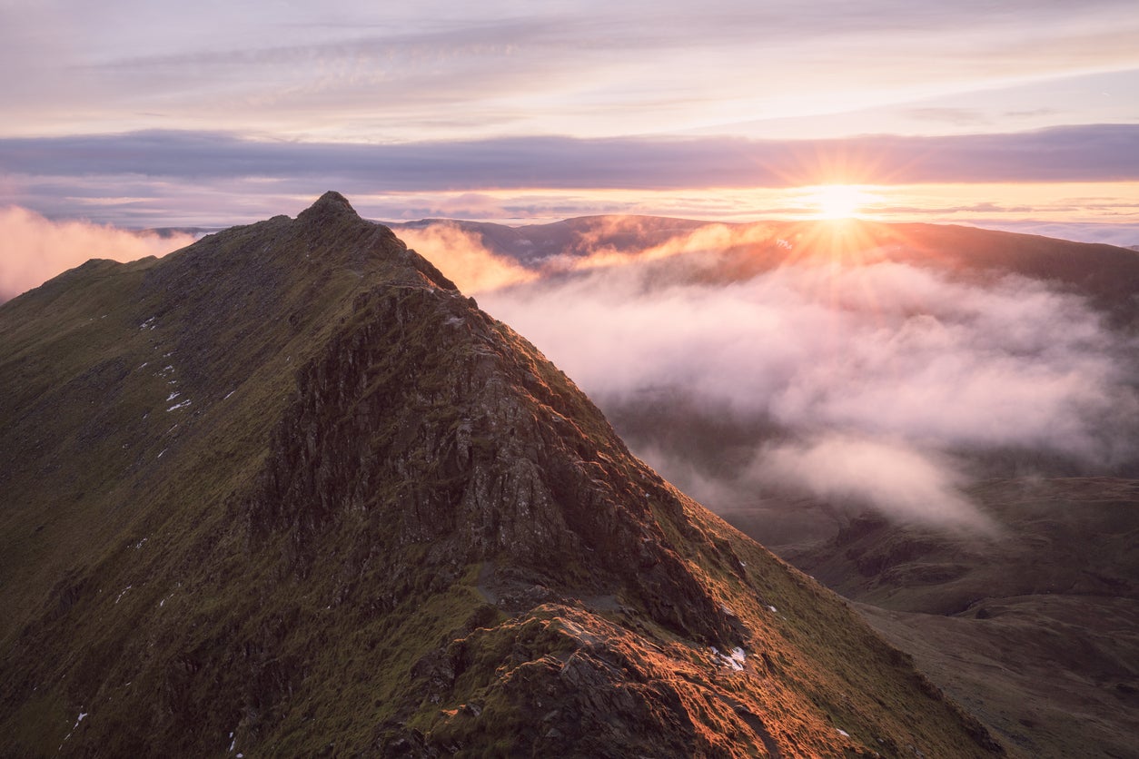 The route up Helvellyn is one of the most popular hikes in the UK