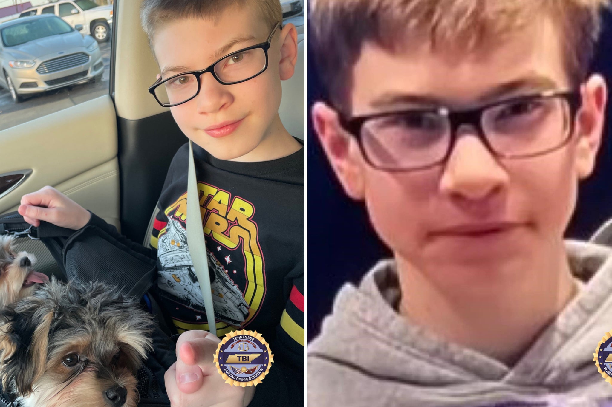 Two pictures of missing boy Sebastian Rogers