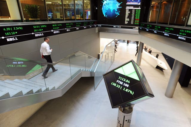 File photo dated 04/10/16 of an electronic ticker tape showing the FTSE 100. (Nicholas T Ansell/PA)