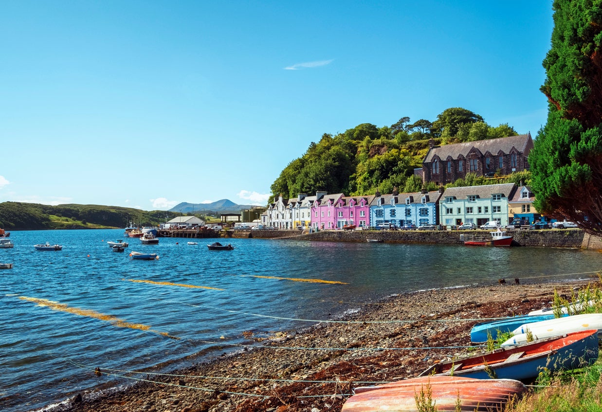 Portree is the largest town on the Isle of Skye, Scotland