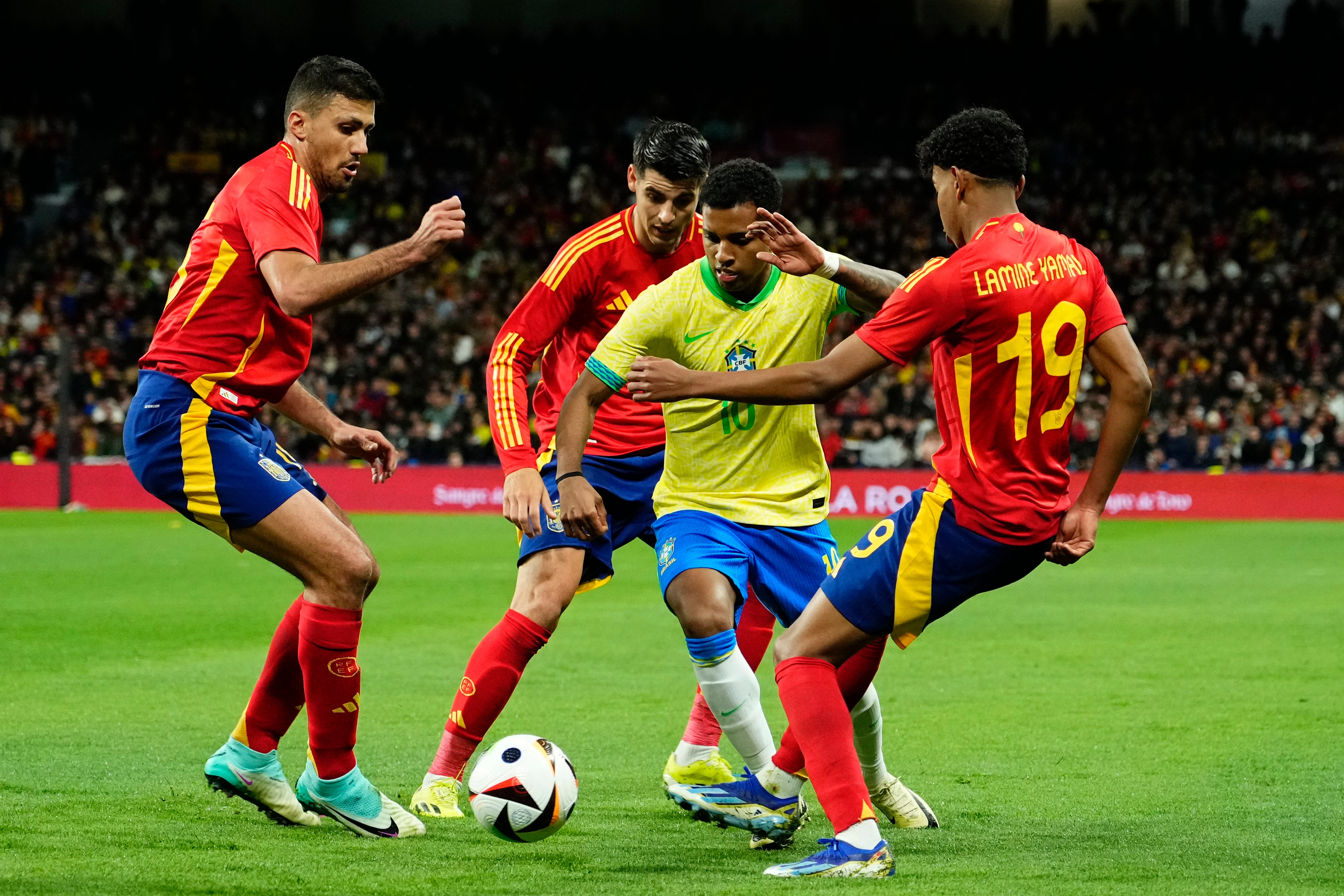 Spain drew with Brazil in a 3-3 thriller