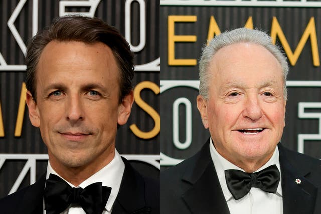 <p>Seth Meyers and Lorne Michaels</p>