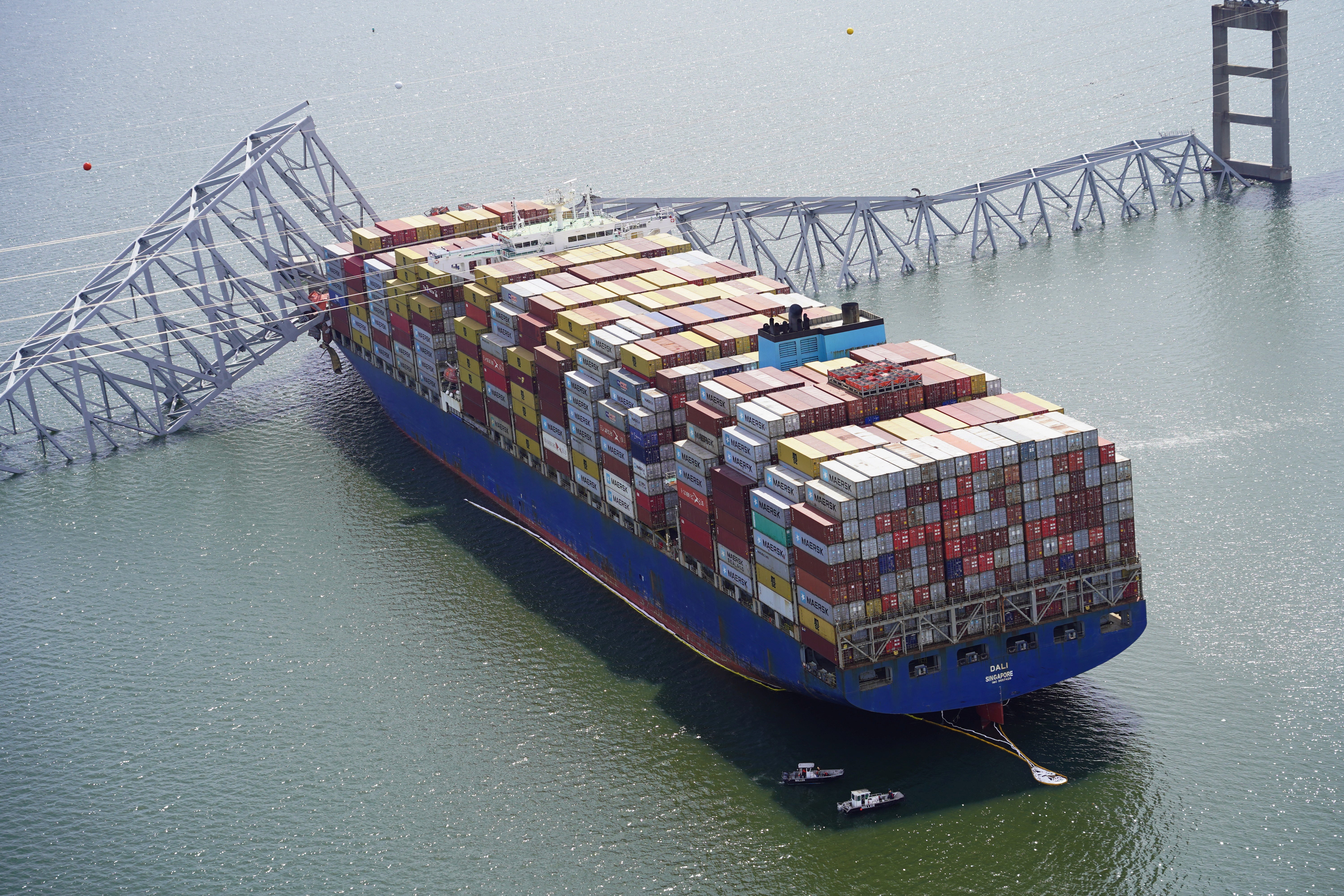 The 1,000ft container ship Dali was an hour into its voyage to Sri Lanka when it struck the bridge