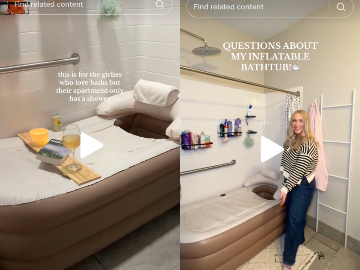 <p>Woman sparks debate after buying an inflatable bathtub for her apartment </p>