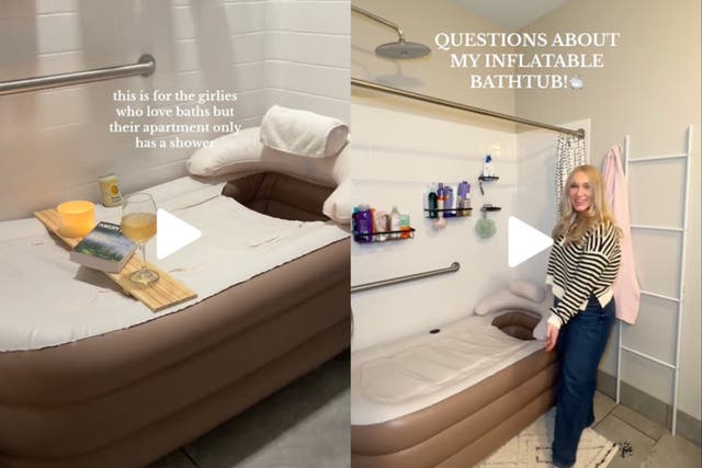 <p>Woman sparks debate after buying an inflatable bathtub for her apartment </p>