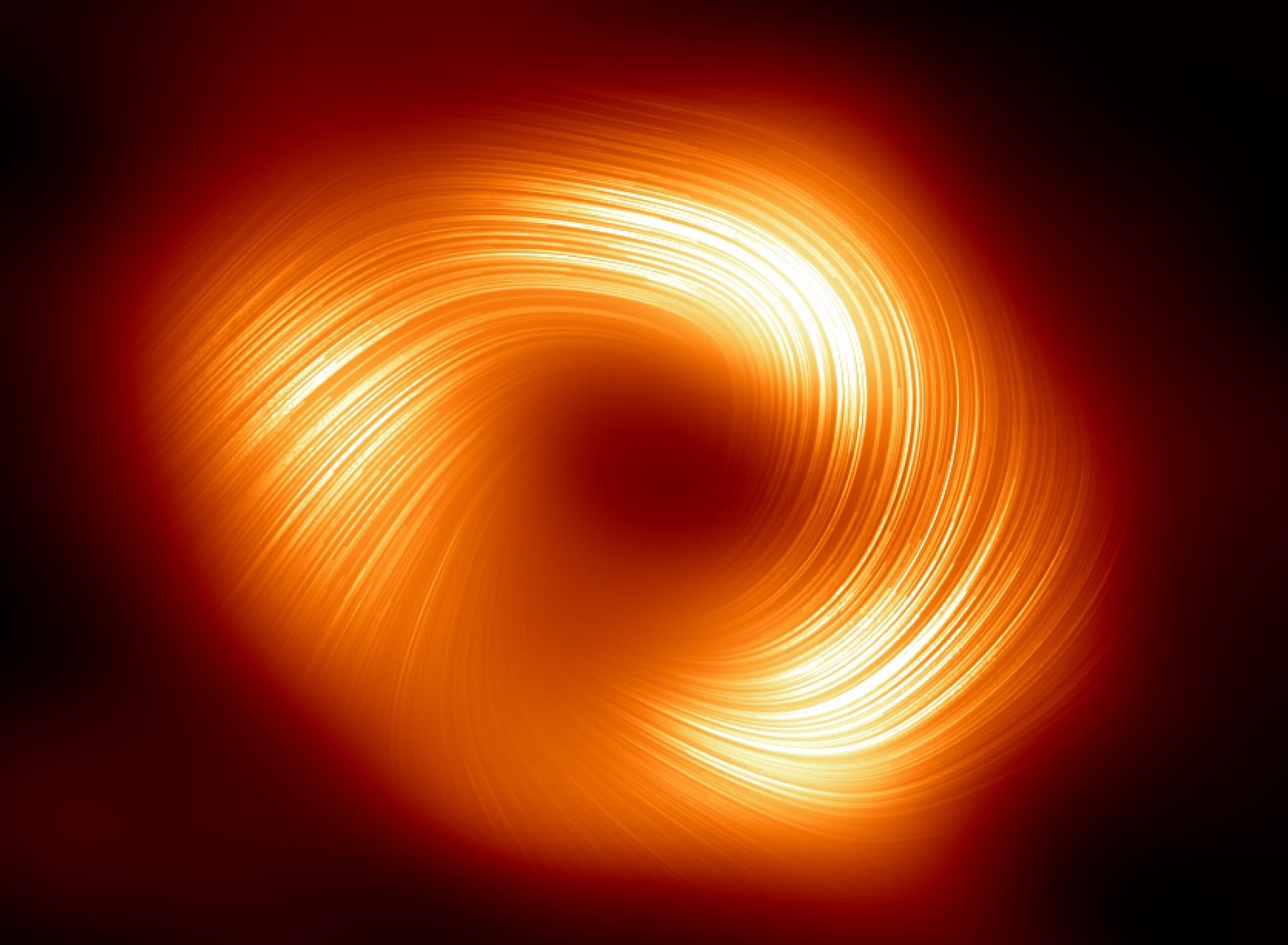 <p>The object – known as Sagittarius A* – is shown in polarised light for the first time</p>