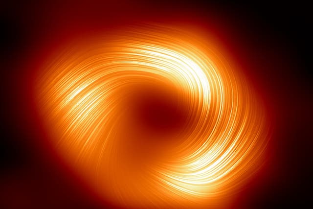 <p>The object – known as Sagittarius A* – is shown in polarised light for the first time</p>