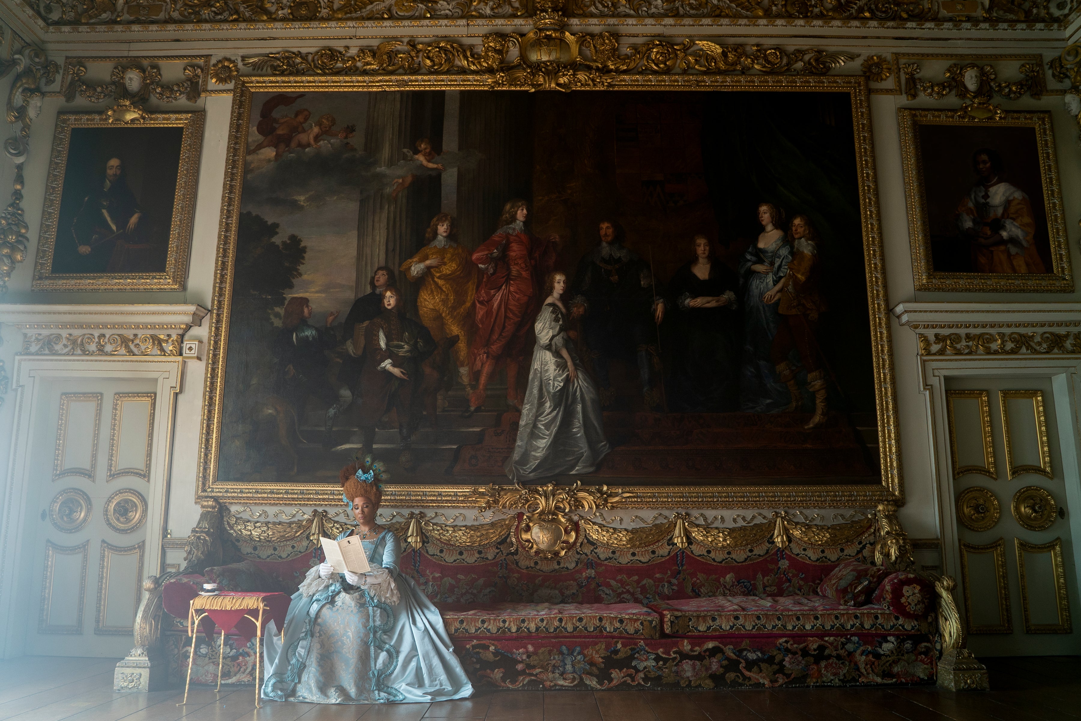 Lancaster House was used for interior shots of Queen Charlotte’s royal abodes