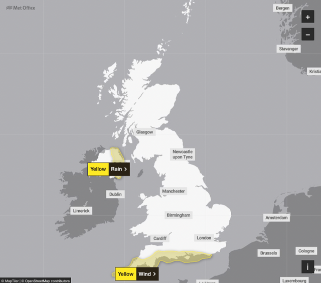 UK weather: Heavy rain and 70mph winds as Met Office issues warning ...