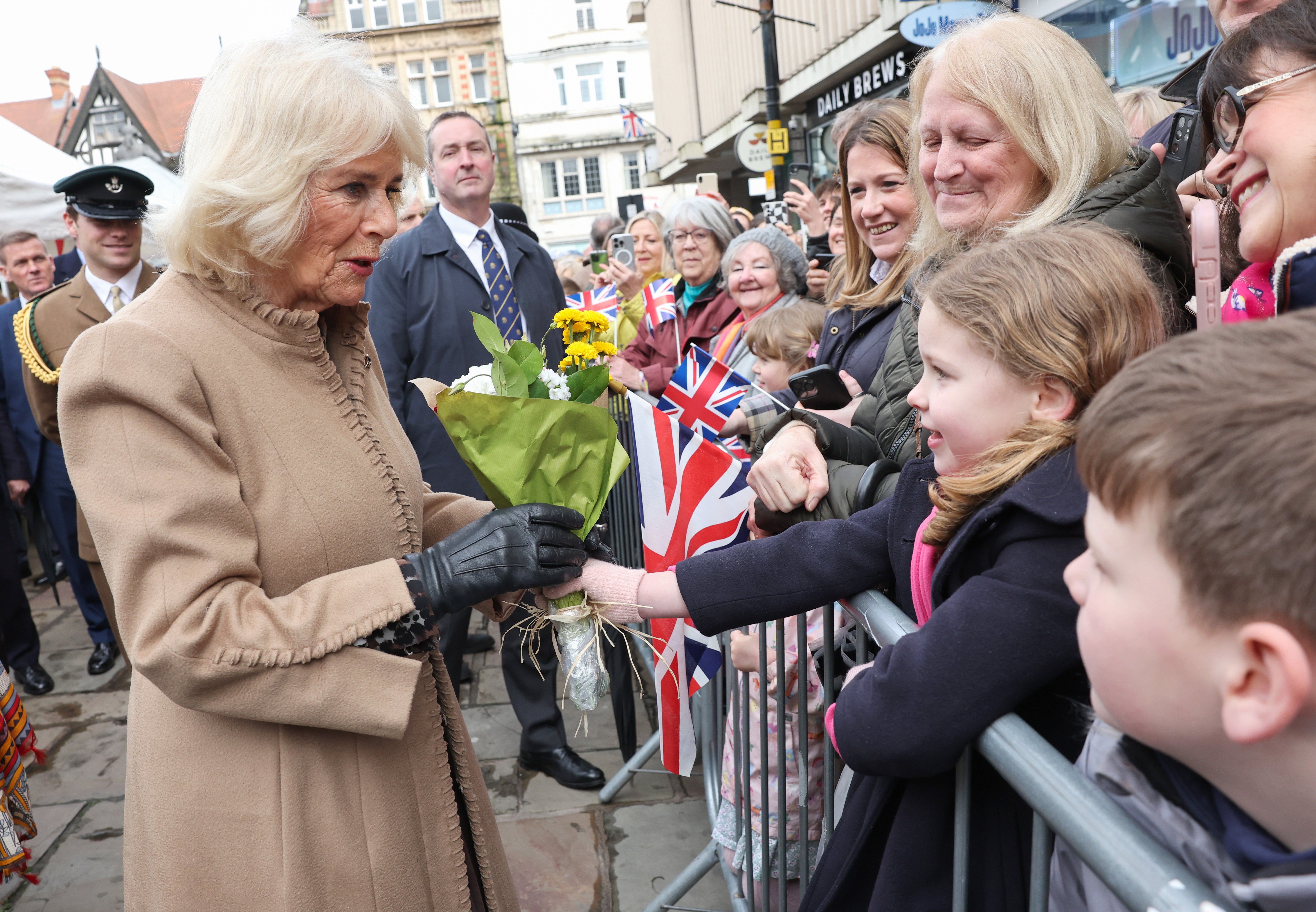 Well-wishers came out in their thousands to meet the Queen as she visited Shrewsbury