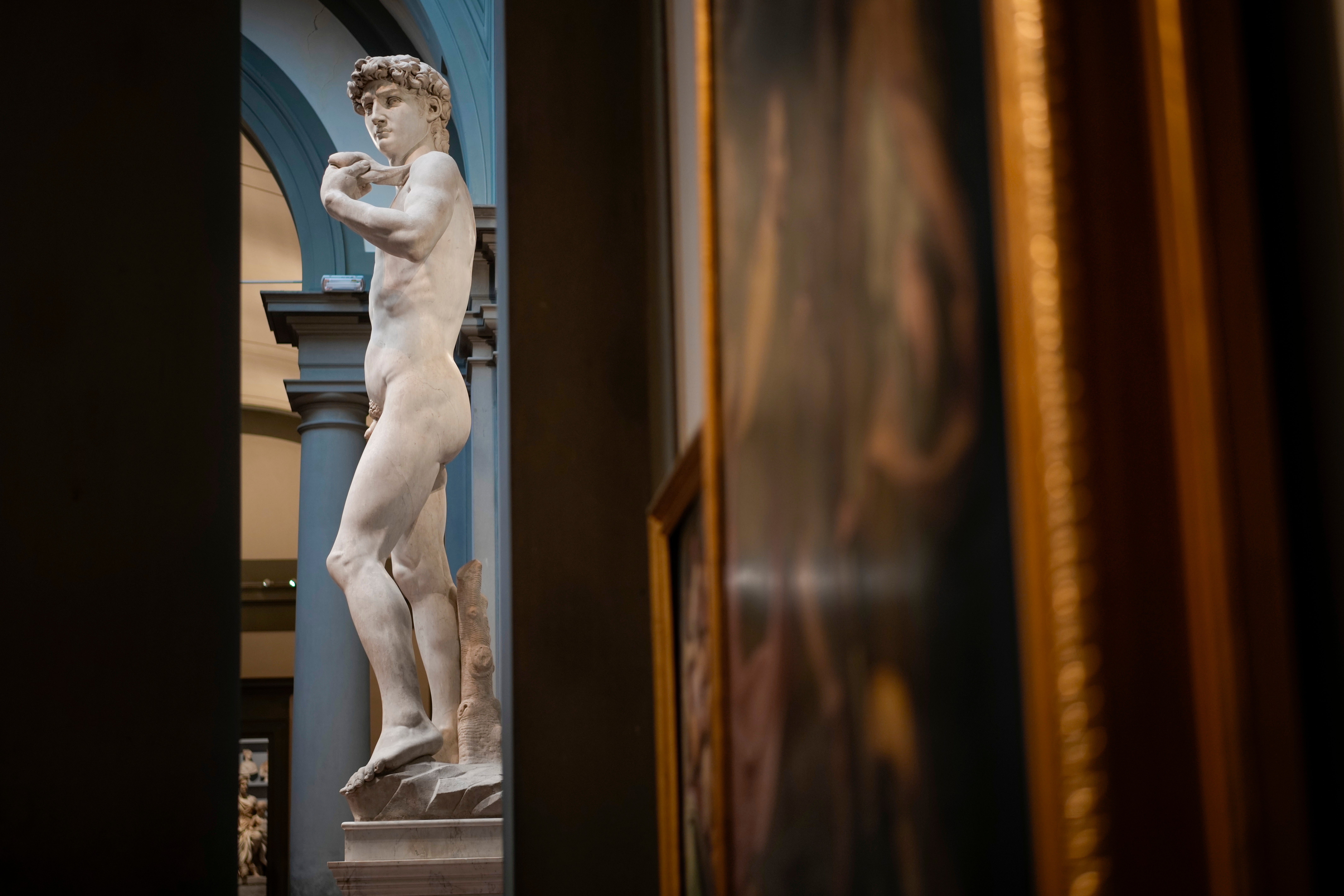 David in situ at the Accademia Gallery in Florence