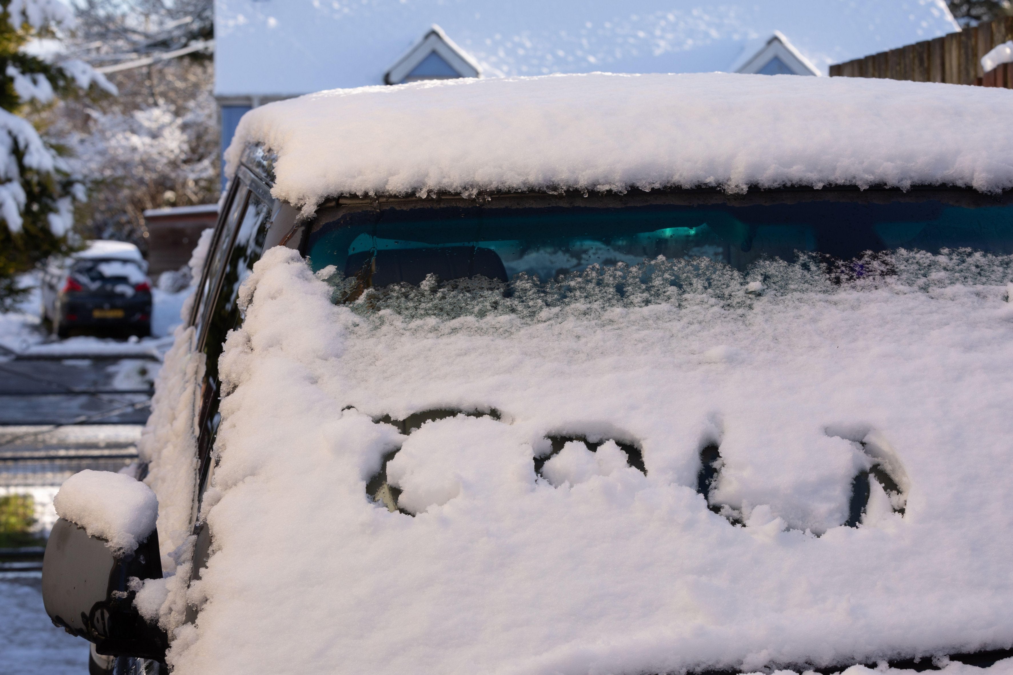 Residents awake to snowy landscapes this morning, after overnight snowfall in the rural village of Pontrhydfendigaid in mid Wales