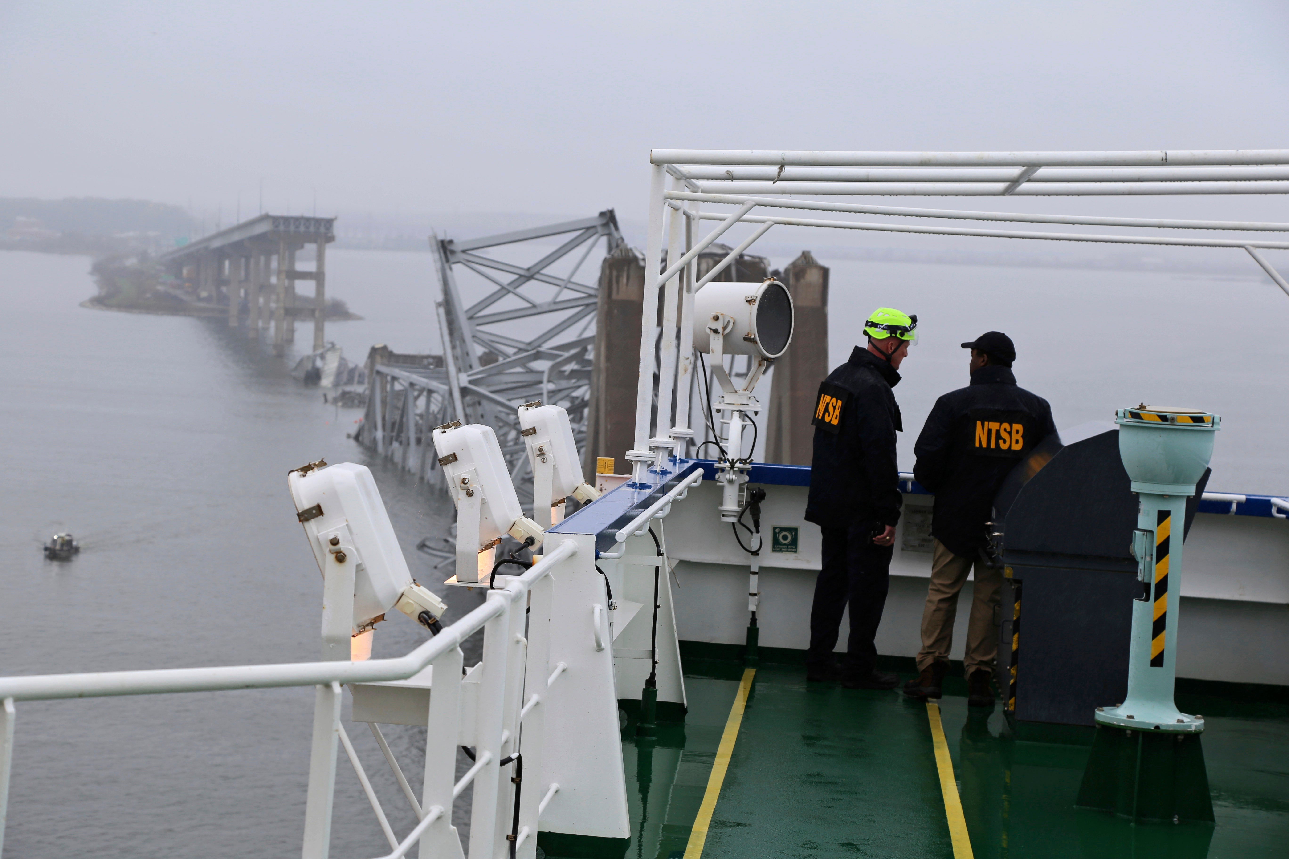 NTSB investigators on board the Dali ship