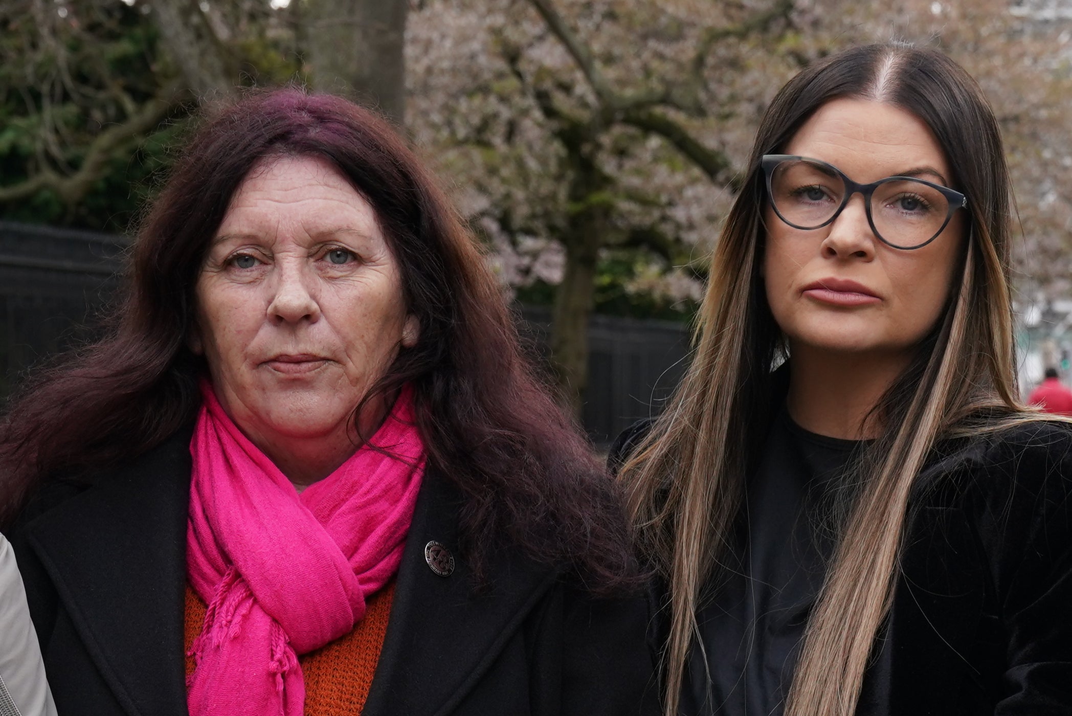 Siobhan Kearney (left), who lost her brother, Liam Dunne, and Lisa Lawlor, who lost her parents Francis and Maureen